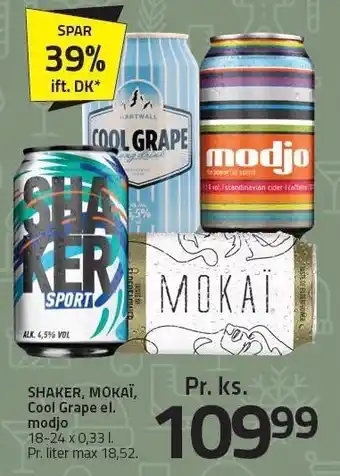 Fleggaard Shaker, mokaï, cool grape el- modjo 18-24 x 0,33 l tilbud