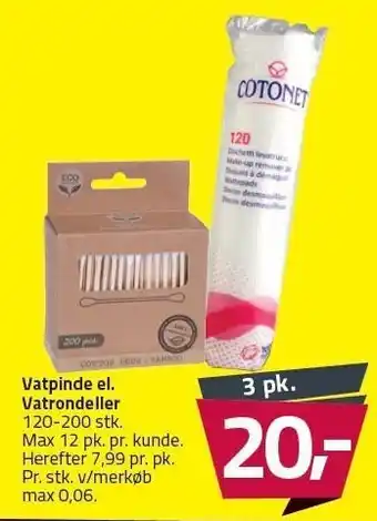 Fleggaard Vatpinde el. vatrondeller 3 pk tilbud