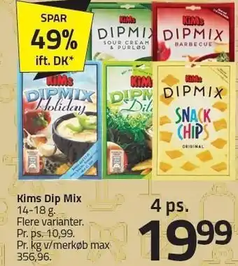 Fleggaard Kims dip mix - 4 ps tilbud