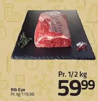 Fleggaard Rib eye pr. 1/2 kg tilbud