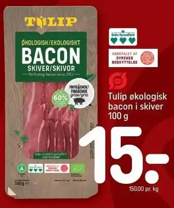 REMA 1000 Tulip økologisk bacon i skiver tilbud