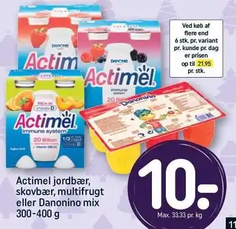 REMA 1000 Actimel jordbær, skovbær, multifrugt eller danonino mix tilbud