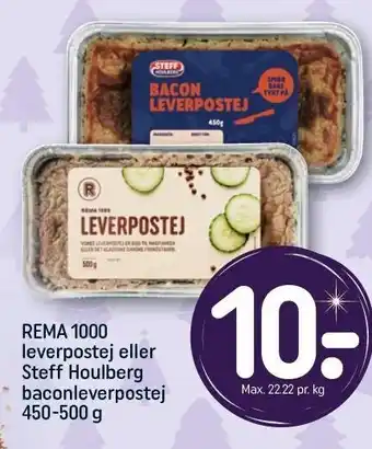 REMA 1000 Rema 1000 leverpostej eller steff houlberg baconleverpostej tilbud