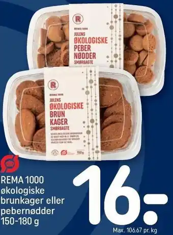 REMA 1000 Rema 1000 økologiske brunkager eller pebernødder tilbud