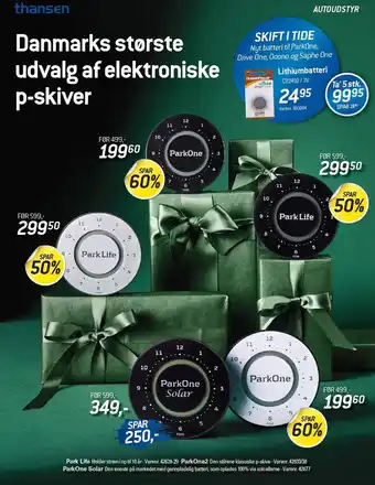 Thansen Danmarks største udvalg af elektroniske p-skiver tilbud
