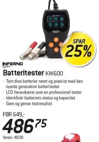 Thansen Batteritester tilbud