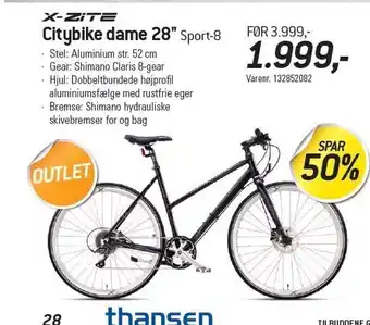 Thansen Citybike dame 28'' tilbud
