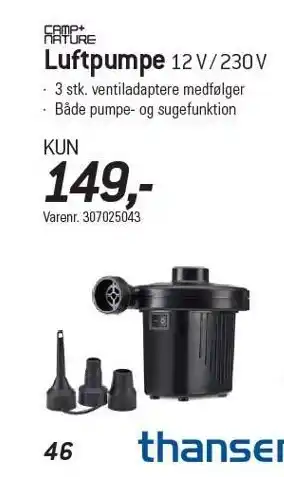 Thansen Luftpumpe tilbud