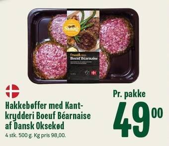 Min Købmand Hakkebøffer med kantkrydderi boeuf béarnaise af dansk oksekød tilbud