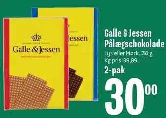 Min Købmand Galle & jessen pålægschokolade tilbud