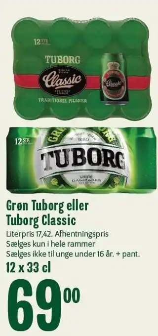 Min Købmand Grøn tuborg eller tuborg classic tilbud