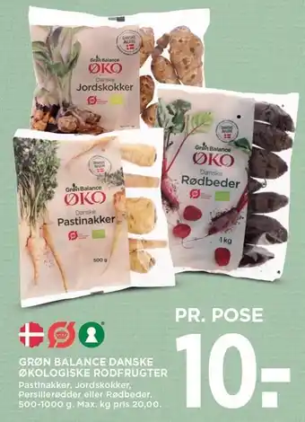Grøn balance danske økologiske rodfrugter