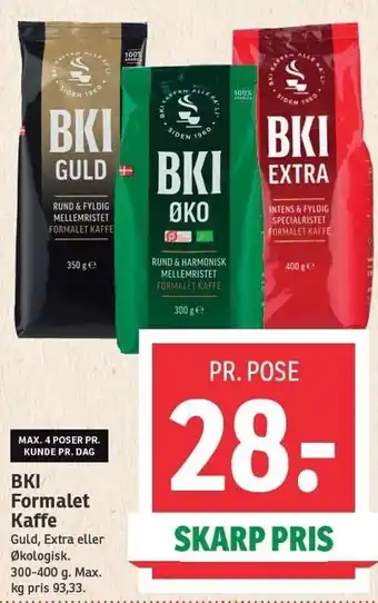 SPAR Bki formalet kaffe tilbud