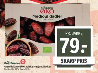 Grøn balance økologiske medjoul dadler