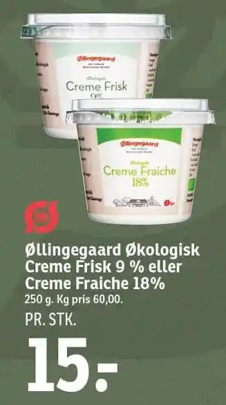 SPAR Øllingegaard økologisk creme frisk 9% eller creme fraiche 18% tilbud