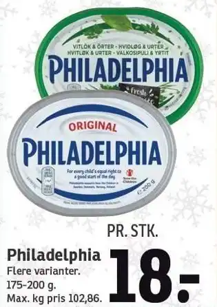 SPAR Philadelphia tilbud