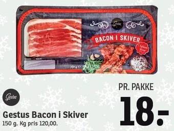 SPAR Gestus bacon i skiver tilbud