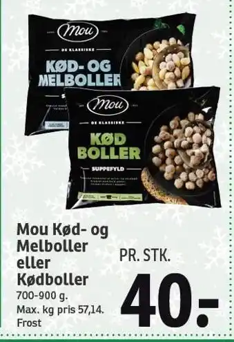 SPAR Mou kød- og melboller eller kødboller tilbud