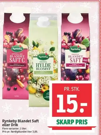 SPAR Rynkeby blandet saft eller drik tilbud