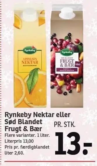SPAR Rynkeby nektar eller sød blandet frugt & bær tilbud