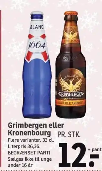 SPAR Grimbergen eller kronenbourg tilbud