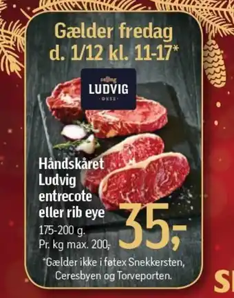 Føtex Håndskåret Ludvig entrecote eller rib eye tilbud