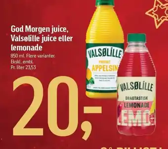 Føtex God Morgen juice, Valsolille juice eller lemonade tilbud