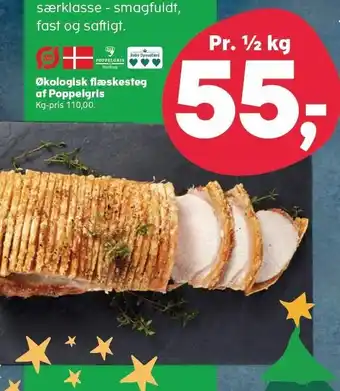 Økologisk flæskesteg af poppelgris