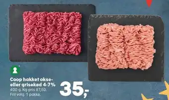 Coop hakket okse- eller grisekød 4-7%