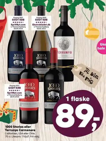 Kvickly 1000 stories eller terrunyo carmenere tilbud
