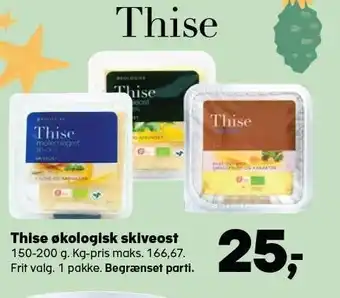 Kvickly Thise økologisk skiveost tilbud