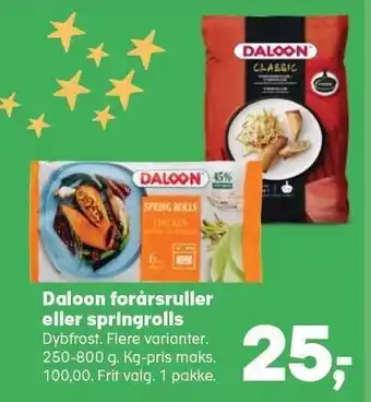 Kvickly Daloon forårsruller eller springrolls tilbud