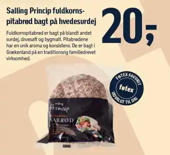 Føtex Salling Princip fuldkorns-pitabrød bagt på hvedesurdej tilbud