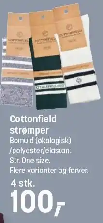 Kvickly Cottonfield strømper tilbud