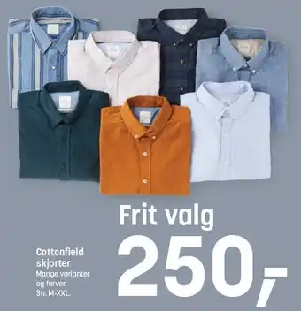 Kvickly Cottonfield skjorter tilbud