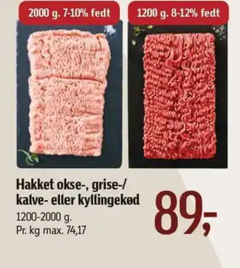 Føtex Hakket okse-, grise-/ katve- eller kyllingekød tilbud