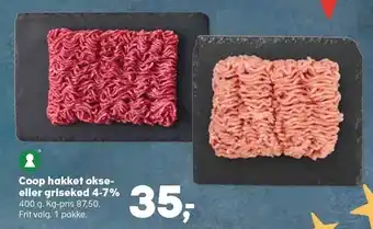 SuperBrugsen Coop hakket okse- eller grisekød 4-7% tilbud