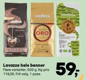 SuperBrugsen Lavazza hele bønner tilbud
