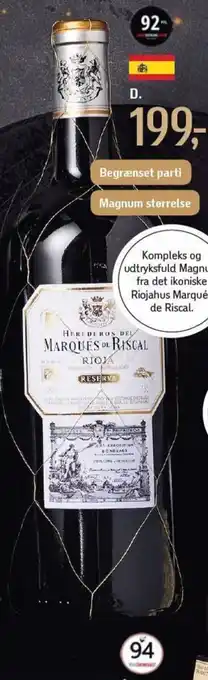 Føtex Marqués de Riscal Magnum. 150 cl. tilbud