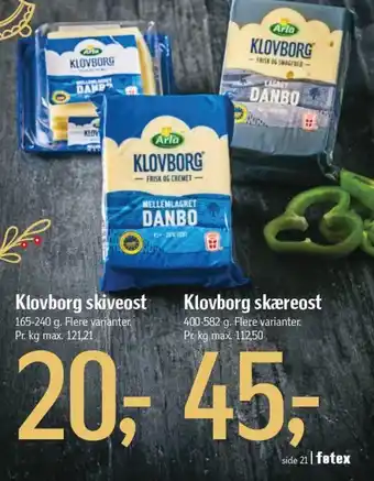 Føtex Klovborg skiveost tilbud