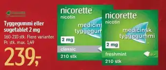 Føtex Tyggegummi eller sugetablet 2 mg tilbud