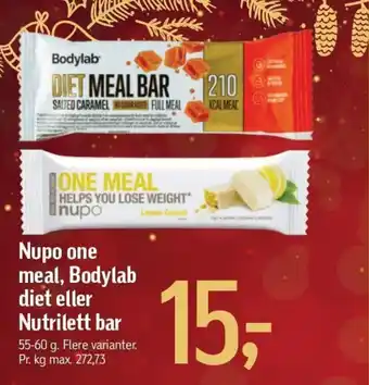 Føtex Nupo one meal, Bodylab diet eller Nutrilett bar tilbud