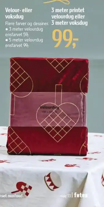 Føtex Velour- eller voksdug tilbud