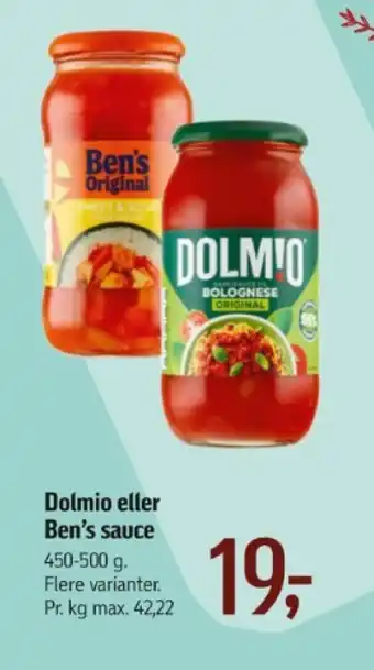 Føtex Dolmio eller Ben's sauce tilbud