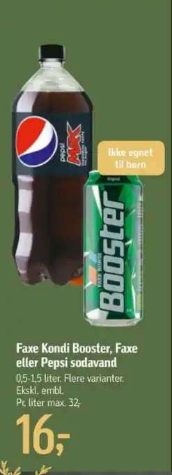 Føtex Faxe Kondi Booster, Faxe eller Pepsi sodavand tilbud