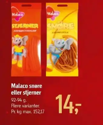 Føtex Malaco snøre eller stjerner tilbud