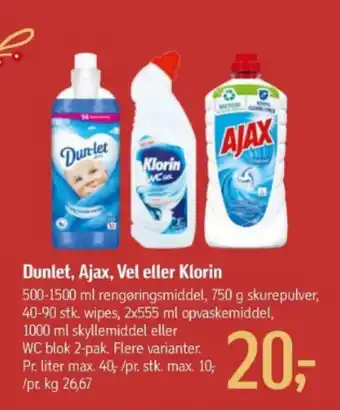 Føtex Dunlet, Ajax, Vel eller Klorin tilbud