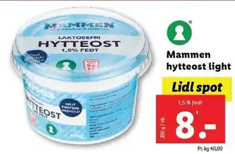 Lidl Mammen hytteost light tilbud