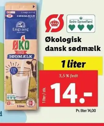 Lidl Økologisk dansk sødmælk tilbud