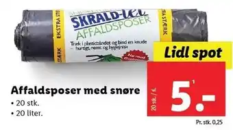 Lidl Affaldsposer med snøre tilbud